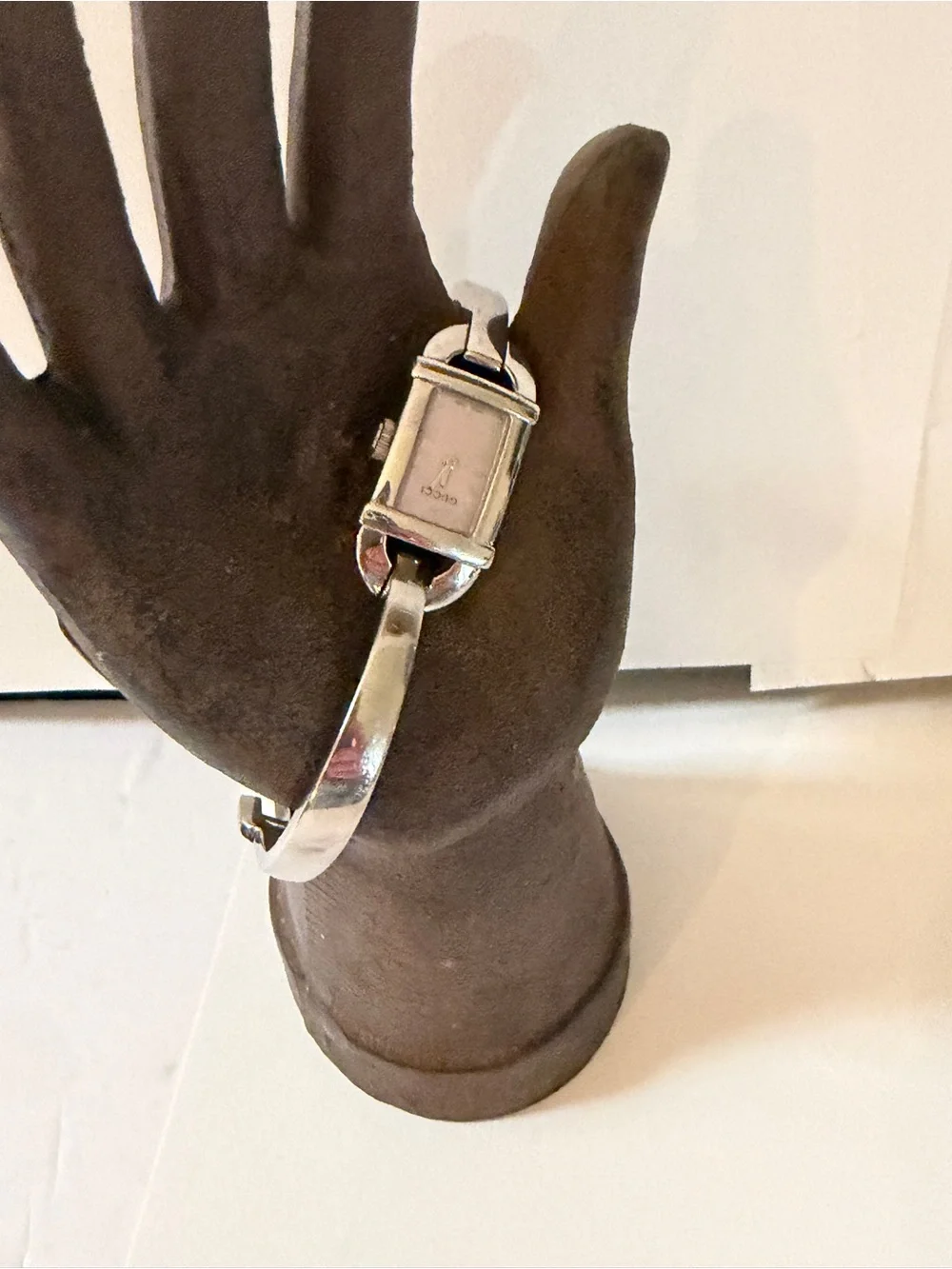 Gucci Silver Bracelet Watch with Pink Dial and COA